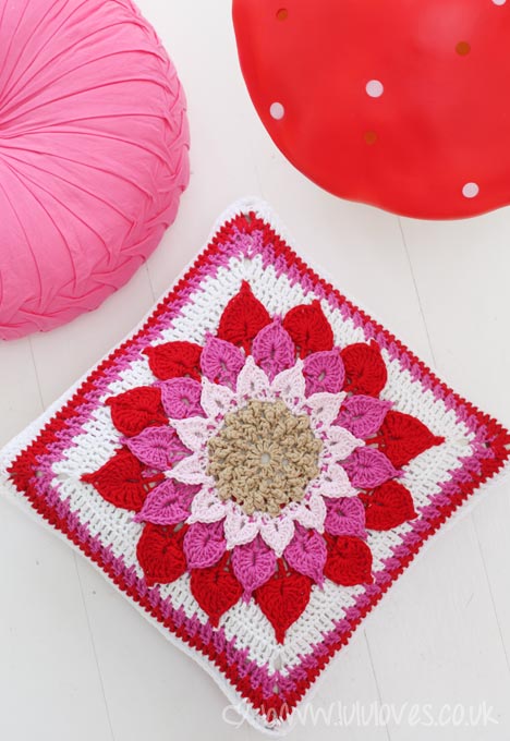 Crochet Crocodile Flower Cushion