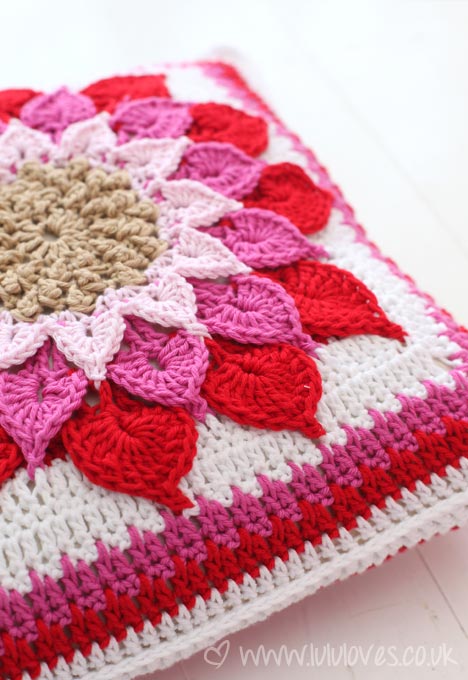 Crochet Crocodile Flower Cushion