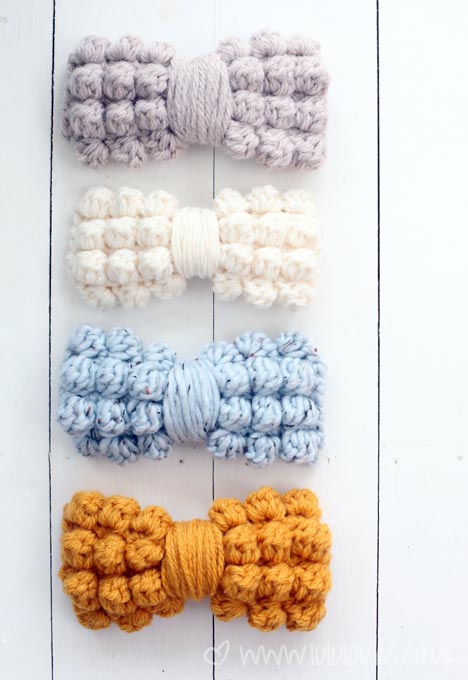 Crochet Chunky Bobble Bows - Lululoves