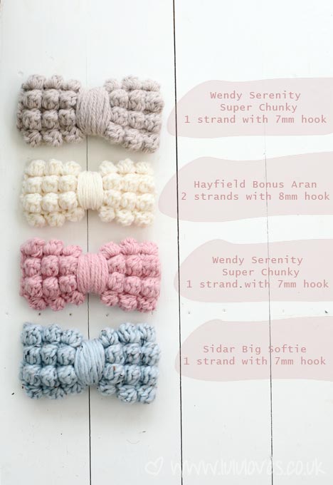 Crochet Chunky Bobble Bow Pattern - Lululoves