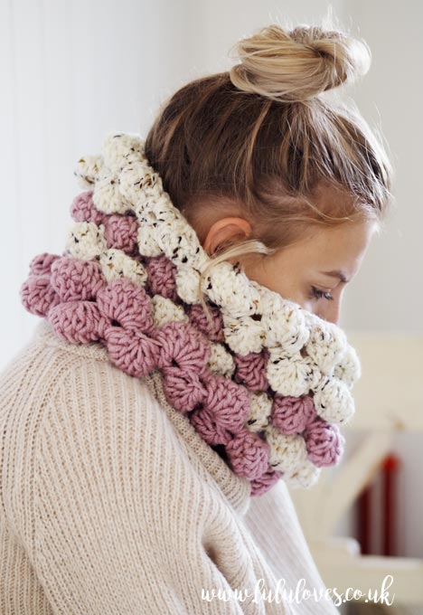 Lululoves: Giant Bobble Crochet Cowl - Free Pattern