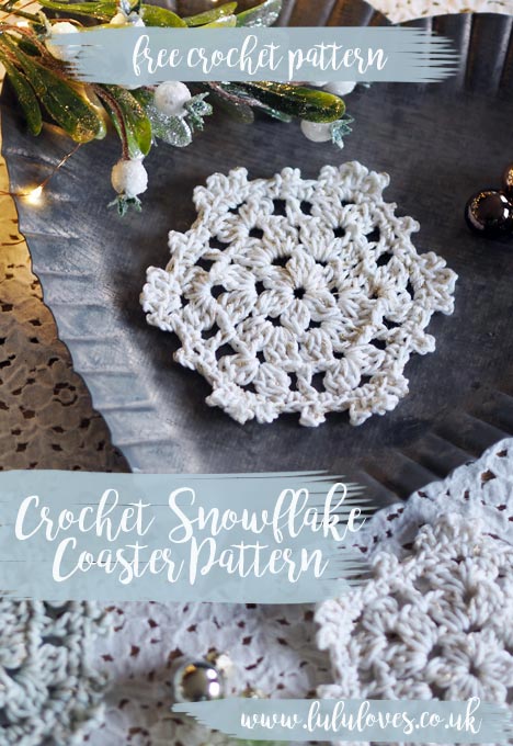 Lululoves: Crochet Snowflake Coaster Pattern