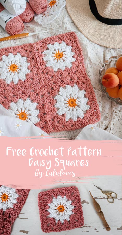 Free Crochet Pattern - Daisy Granny Squares | Lululoves Blog
