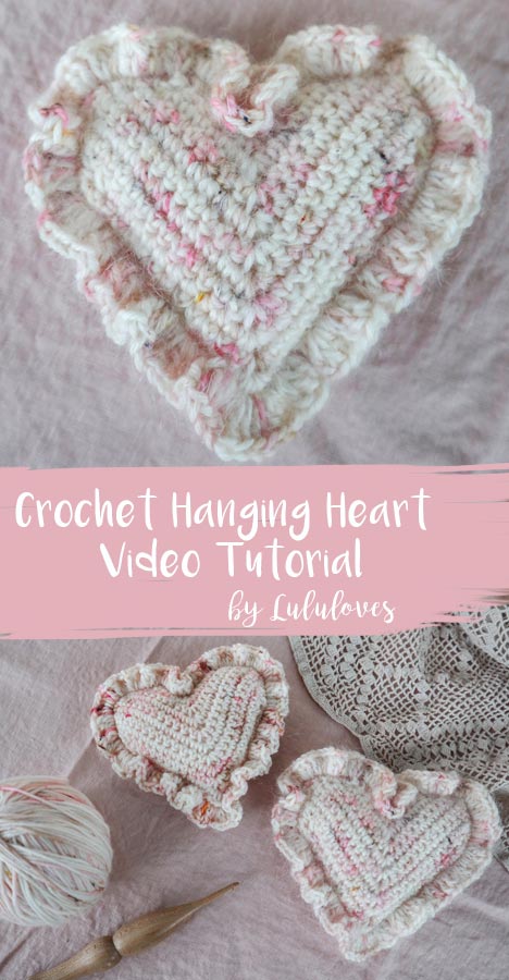 Free Crochet Pattern - Ruffled Hanging Hearts | Lululoves Blog