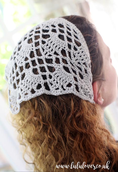 Free Crochet Pattern - Lacy Headscarf | Lululoves Blog